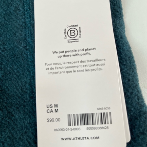 ATHLETA Stroll Fleece Moto Vest in Borealist Green (Teal) M NWT - Picture 9 of 14